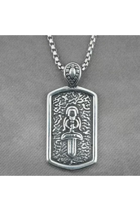 Personalized Delicate Jewelry Vintage Holy Sword Pendant Stainless Steel Necklace Chain