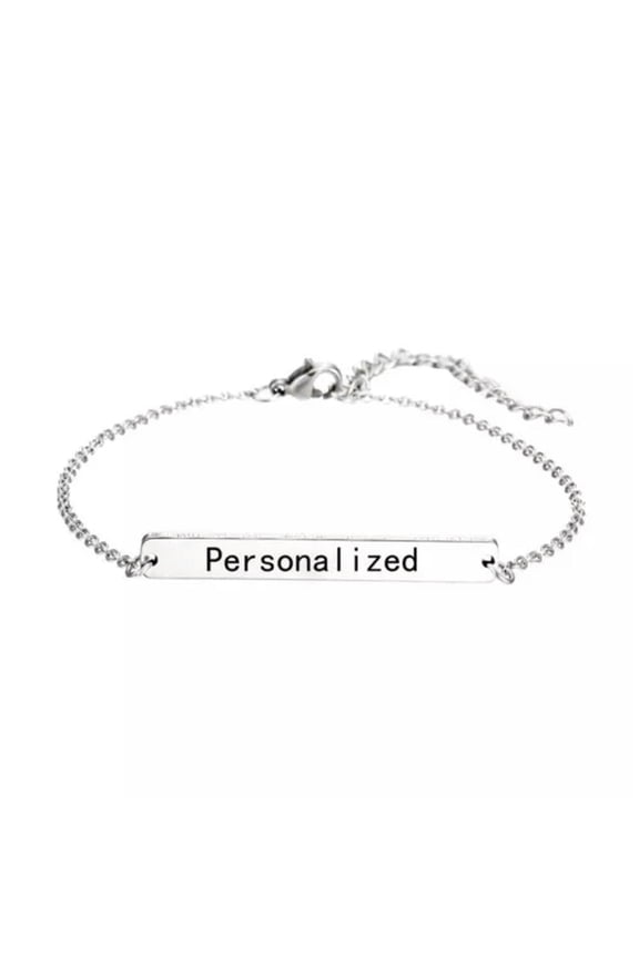 Personalized Stainless Steel Custom Letter Name Engraved Bracelet Bangle Women-Stainless Steel Bracelet