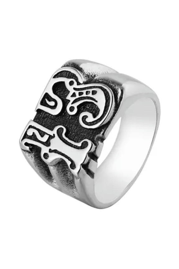 Personalized Vintage Number 13 Men's Stainless Steel Rings Delicate Jewelry Sizes 7-13-13-Silver