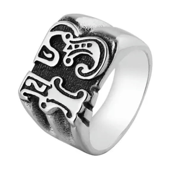 GKNET Personalized Vintage Number 13 Men's Stainless Steel Rings Delicate Jewelry Sizes 7-13-8-Silver
