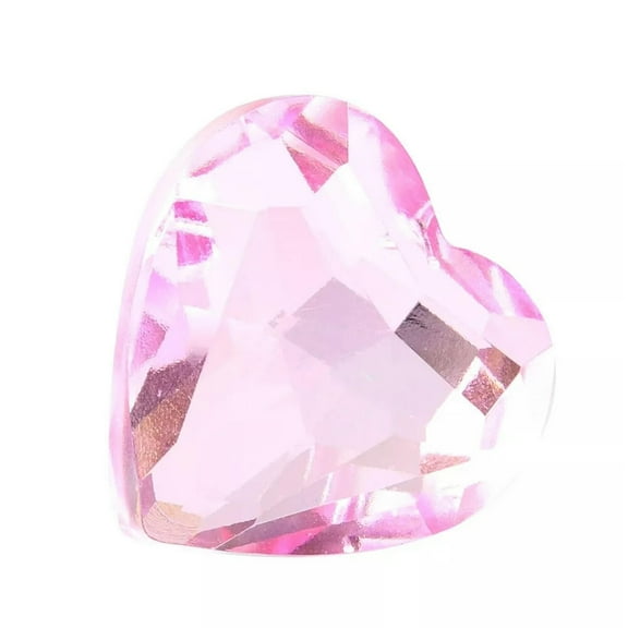 GKNET Pink Heart Faceted Prism Crystal Hanging 45MM Fengshui 3D Faceted Suncatcher