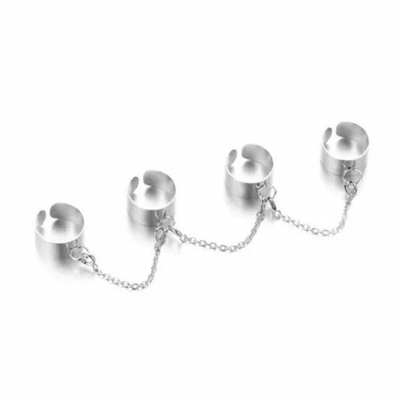 GKNET Punk Cool Cross Chain Adjustable Joint Finger Ring Hip Hop Women Men Delicate Jewelry New-Eternal Love