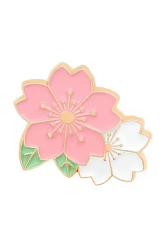 Punk Halloween Enamel Brooch Pins Shirt Collar Lapel Pin Necktie Clip Gift Bee-Cherry blossom #2