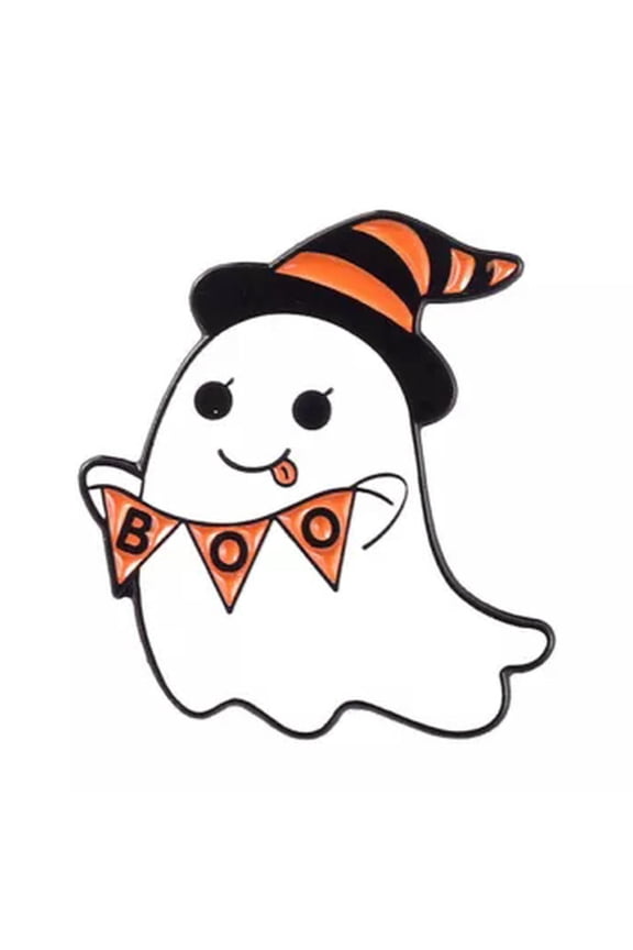Punk Halloween Enamel Brooch Pins Shirt Collar Lapel Pin Necktie Clip Gift Bee~-Cute Ghost#3