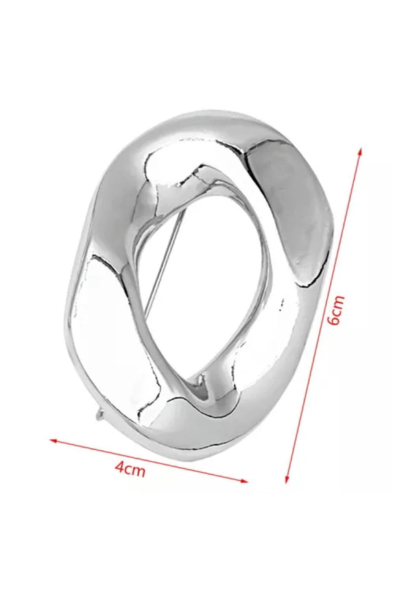 Punk Style Brooches Unisex Women Geometry Heave Metal Hard Rock Style Party WY4-Silver-L