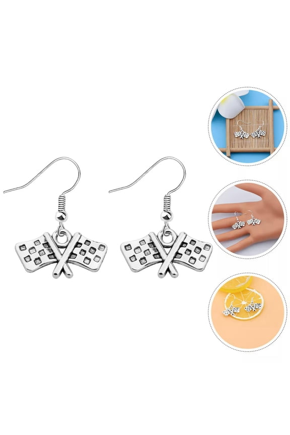 Racing Ear Studs Decorative Earring Delicate Jewelry Flag Earrings Flags