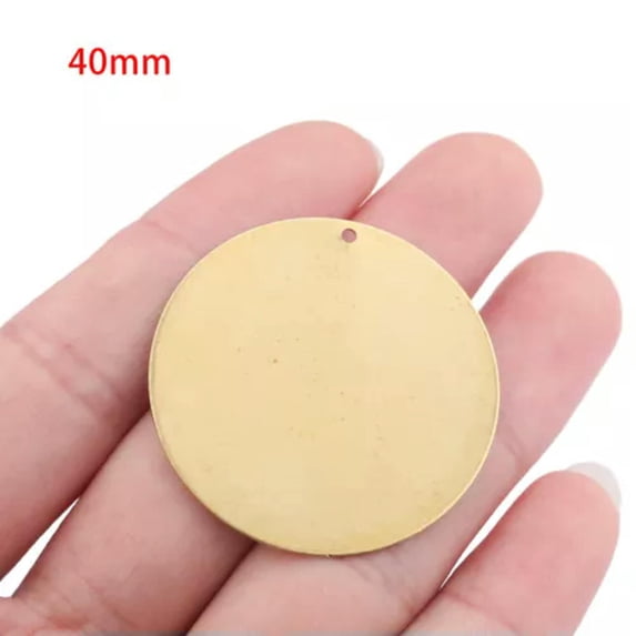 GKNET Raw Brass Round Blank Stamping Metal Dog Tag Charms Pendant Delicate Jewelry Making-40mm-5pcs