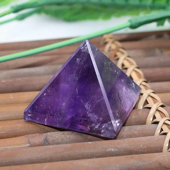 GKNET Raw Natural Amethyst Quartz Crystal Pyramid Energy Orgonite Stone Tower Healing
