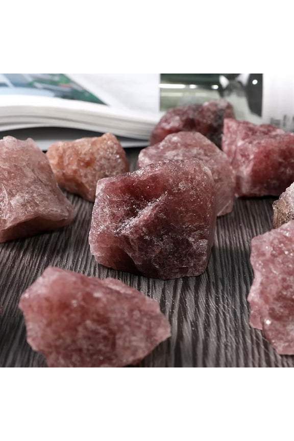 Raw Rough Large Strawberry crystal Quartz Crystal Mineral Rocks Chunks Healing