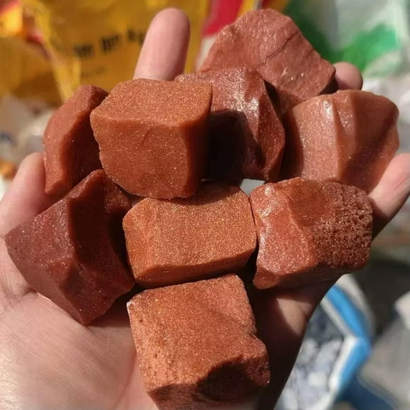 GKNET Raw Ruby Red Gold Sand Rough Mineral Rocks Crystal Healing Home Decor Reiki