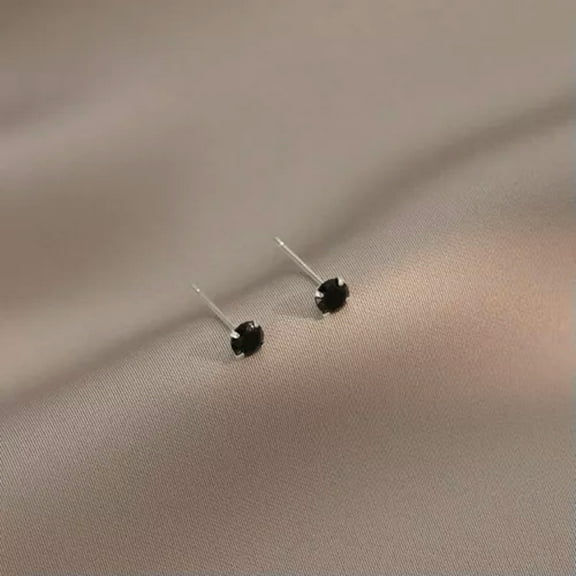 GKNET Real 925 Sterling Silver Round Zircon Stud Earrings For Wo-A1