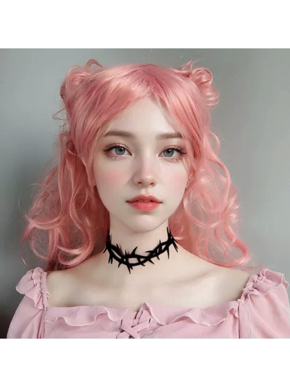 Retro Rose Flower Choker Necklace Velvet Women Gothic Dress Delicate Jewelry Chain Collar-Thorn
