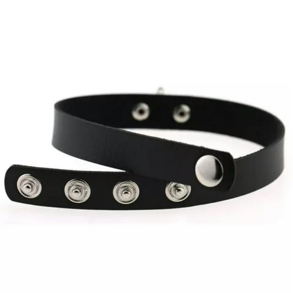 GKNET Ring O Leather Choker Collar Bracelet Gothic Necklace Double Women Gift-black