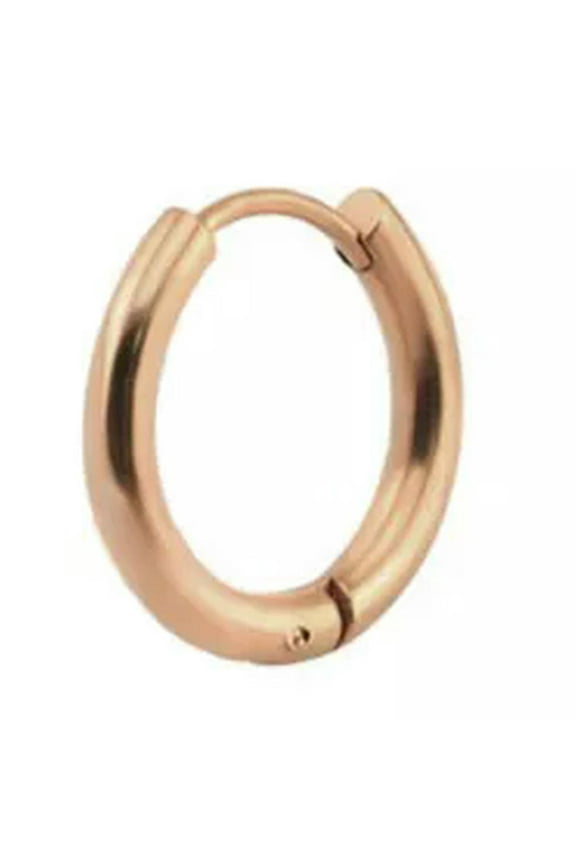 Women/Men Titanium Steel Earrings Circle Hoop Ear Stud Party Fashion Delicate Jewelry Hot-rose gold-2*8mm
