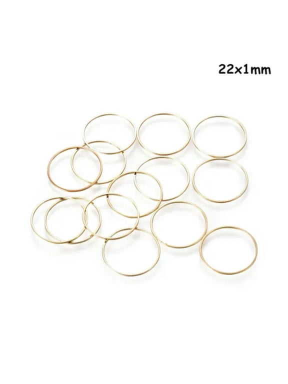 Round Linking Rings Stainless Steel Circle Frames Connectors 8-40mm Beading Hoop-Golden (22mm, 100pcs)