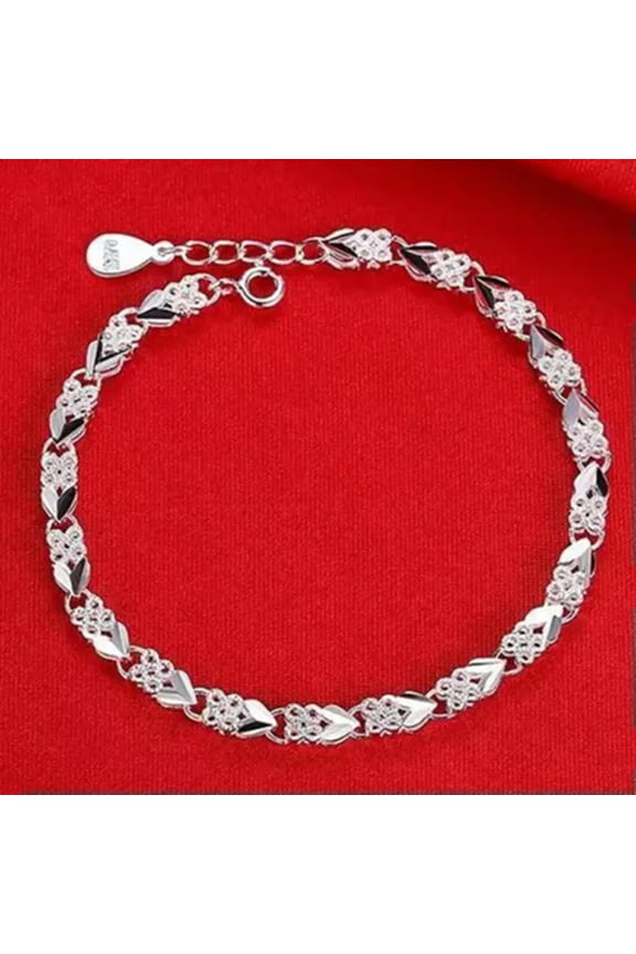 S925 Sterling Silver Simple Creative XO Temperament Bracelet Boutique Jewelry-Clover