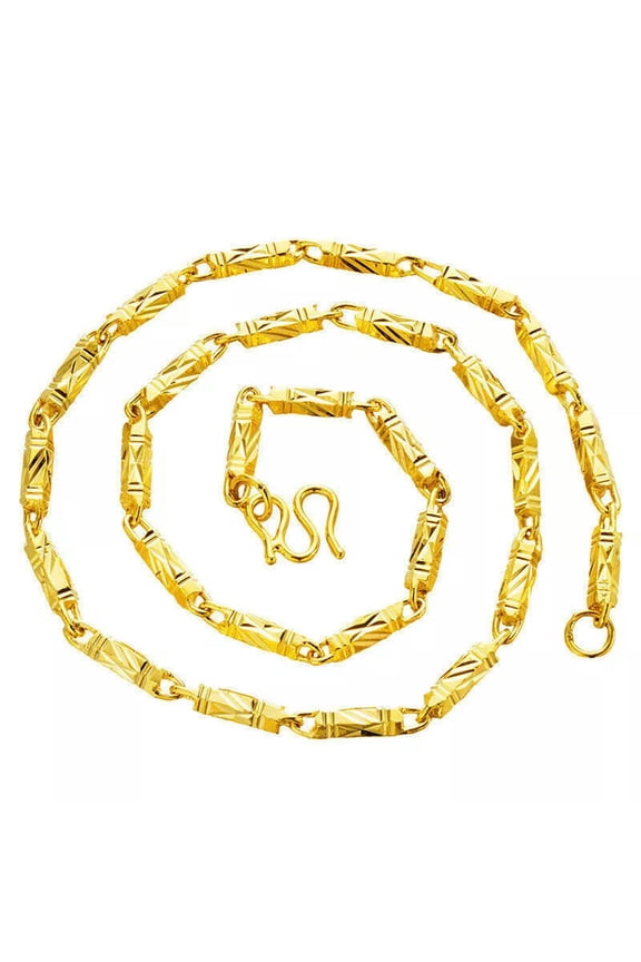 Sale 24K Thai Baht Yellow Gold GP Filled Necklace 50CM Jewelry5 MM