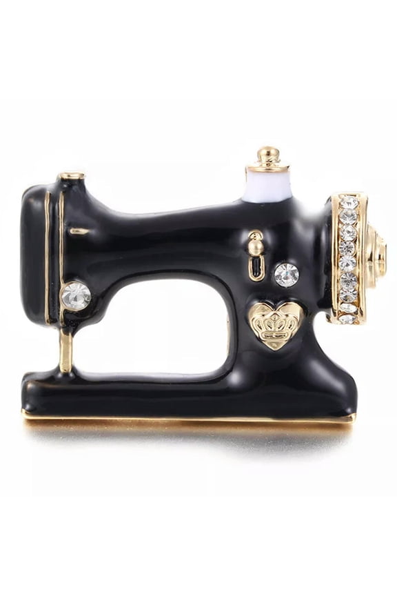 Sewing Machine Brooch Pin Black Enamel Brooch Collar Scarf Decoration Jewelr WY4
