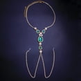 thumbnail image 1 of GKNET Sexy Green Diamond Nipple Chain Adult Sexy Rhinestone Full Body Chain-Emerald-gold plated, 1 of 7