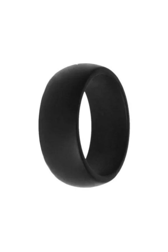 Silicone Ring Sports Rings Antibacterial Finger Ring 8mm Rubber Bands Flexible C-Black-8