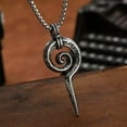 thumbnail image 1 of GKNET Silver Gothic Totem Snake Scepter Pendant Necklace Men's Delicate Jewelry Chain 24" Gift, 1 of 5