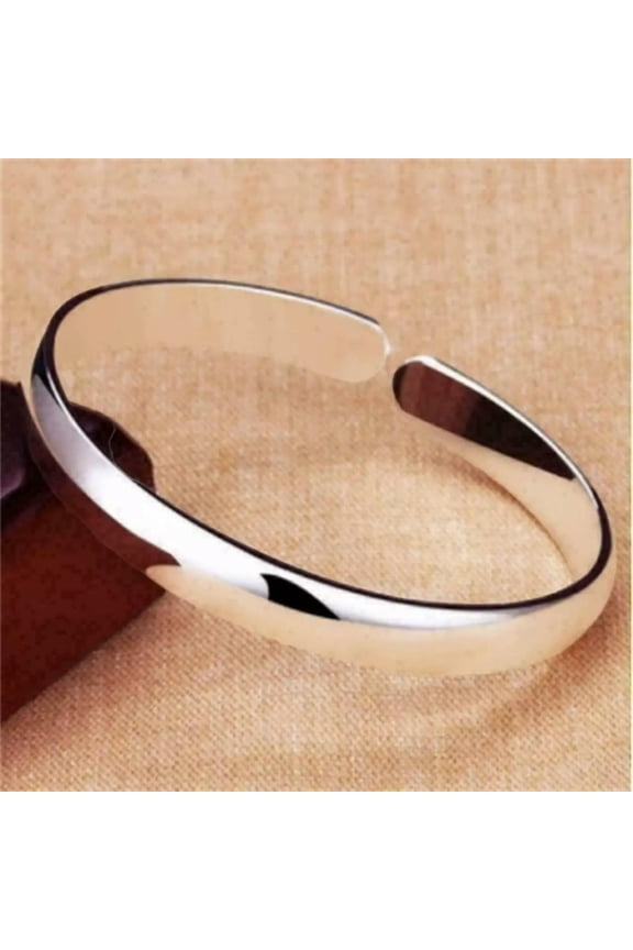 Silver Plated Resizable Cuff Bangle Bracelet Unisex Fashion Delicate Jewelry Women, Men