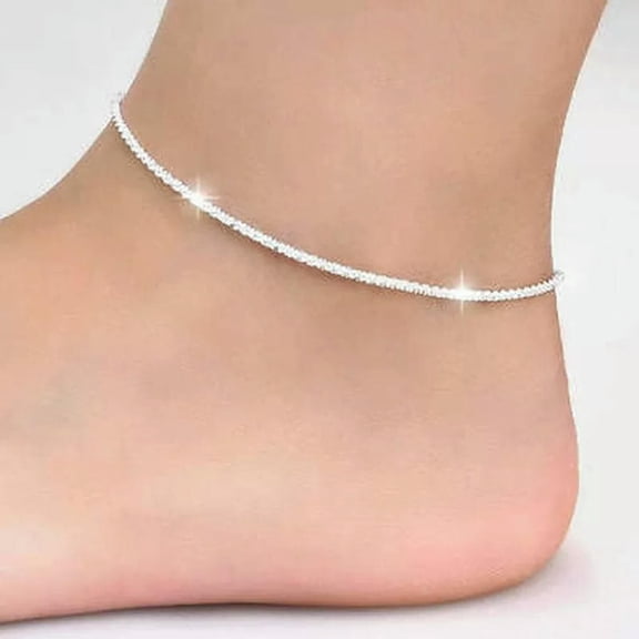GKNET Silver Shiny Starry Chains Anklet Women Foot Delicate Jewelry Leg Bracelet Barefoot Gift