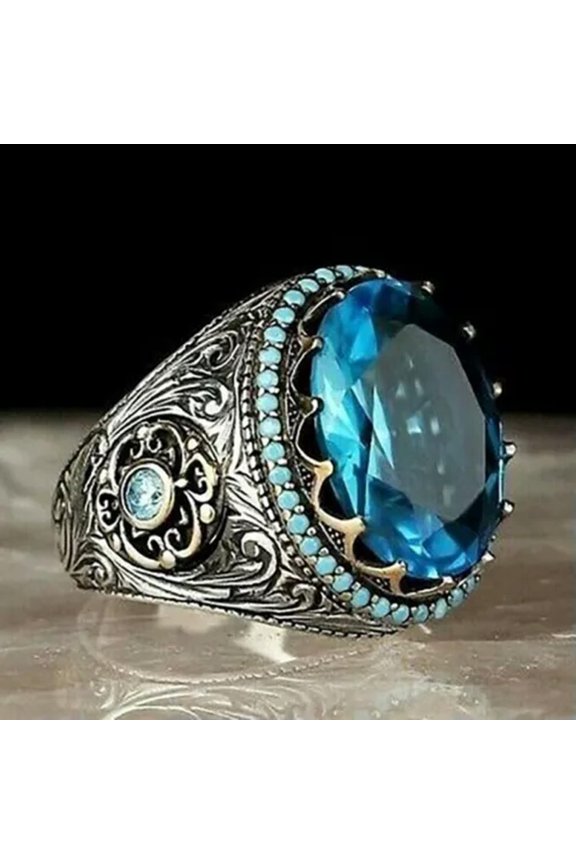 Silvery Golden Rings for Steam Punk Men Women Wedding Party Gothic Jewelry-21#-10