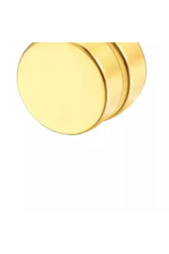 Single Stainless Steel Magnetic Ear Clips Easy Use No Piercing Stud Earrings-Gold 8mm