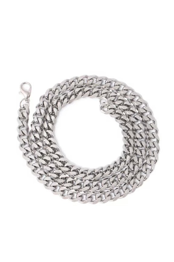 Size 4-6mm Men's Necklace Stainless Steel Cuban Link Chain Hip Hop Delicate Jewelry G WY4-4mmx18in