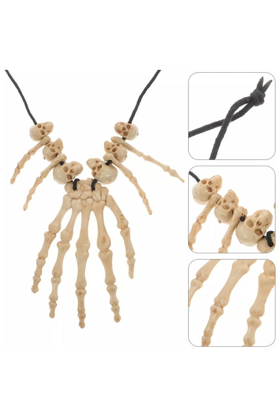 Skull Hand Bone Necklace Halloween Delicate Jewelry Husband Gift Women's