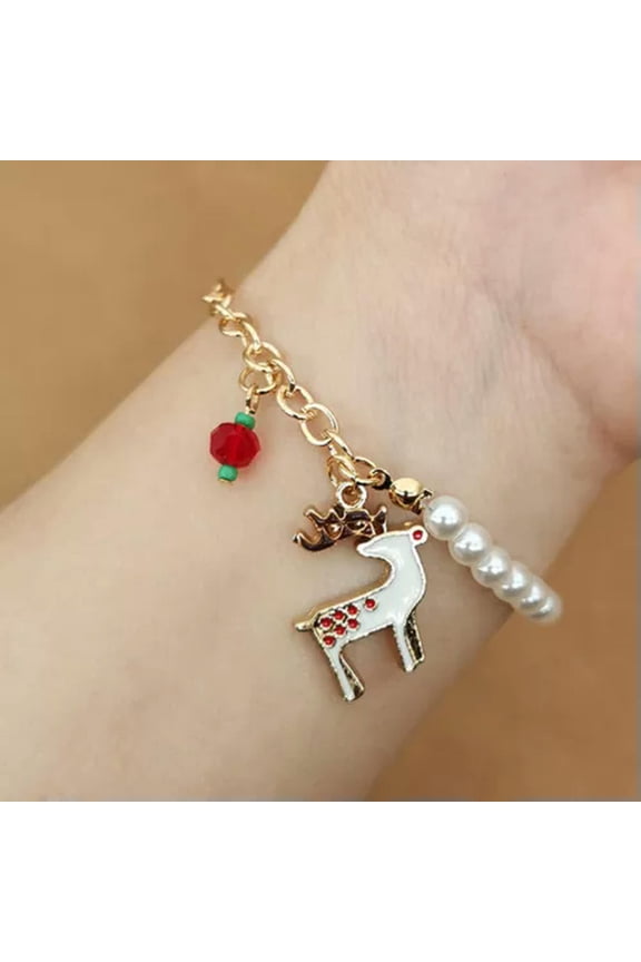 Snowflake Reindeer Fashion Charms Bracelets Christmas Holiday Women Party Gift -Deer