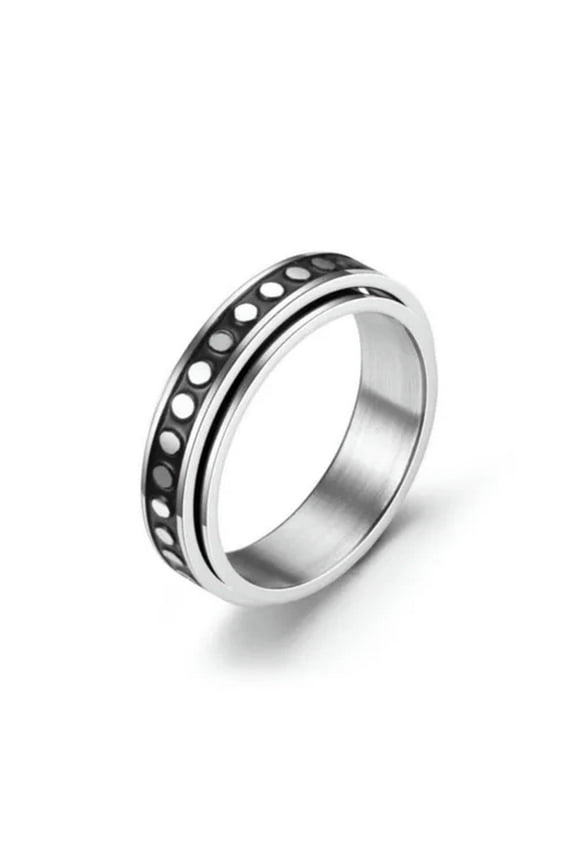 Spinner Fidget Anxiety Ring Stainless Steel Spinning Rings for Woman Men Jewelry-04#4mm sun-9
