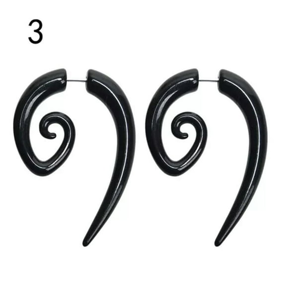 GKNET Spiral Gauge Ear Plug Fake Cheater Stretcher Flesh Earrings Piercing AcrylicA_yi-3