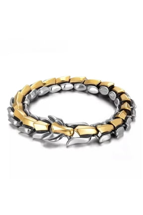 Stainless Steel 14mm 7-9 Inches Dragon Head Bracelet Dragon Design Link