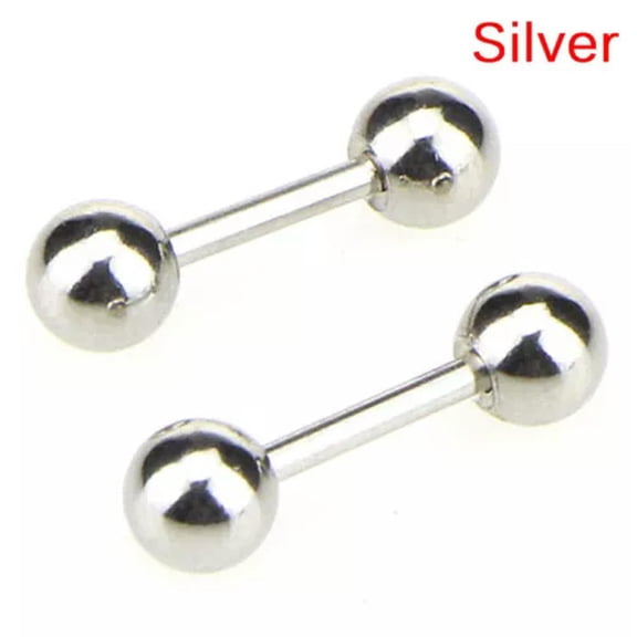 GKNET Stainless Steel Barbell Ear Cartilage Tragus Helix Stud Bar Earrings Piercing-Silver-4mm