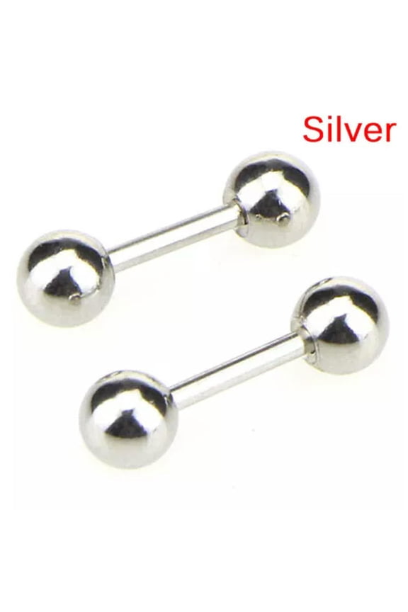 Stainless Steel Barbell Ear Cartilage Tragus Helix Stud Bar Earrings Piercing-Silver-4mm