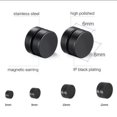 thumbnail image 1 of GKNET Stainless Steel Black Magnetic Stud Earring Unisex Fashion Delicate Jewelry Men, Punk-8mm, 1 of 6