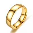 thumbnail image 1 of GKNET Stainless Steel Bridal Wedding Ring Fashion Party Delicate Jewelry For Women Men-01# 6mm Gold Glossy Ring-8, 1 of 9