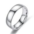 thumbnail image 1 of GKNET Stainless Steel Bridal Wedding Ring Fashion Party Delicate Jewelry For Women Men-04# 6mm Silver Glossy Ring-7, 1 of 9