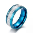 thumbnail image 1 of GKNET Stainless Steel Bridal Wedding Ring Fashion Party Delicate Jewelry For Women Men-26# 8mm Blue Carbon Fiber Ring-11, 1 of 9