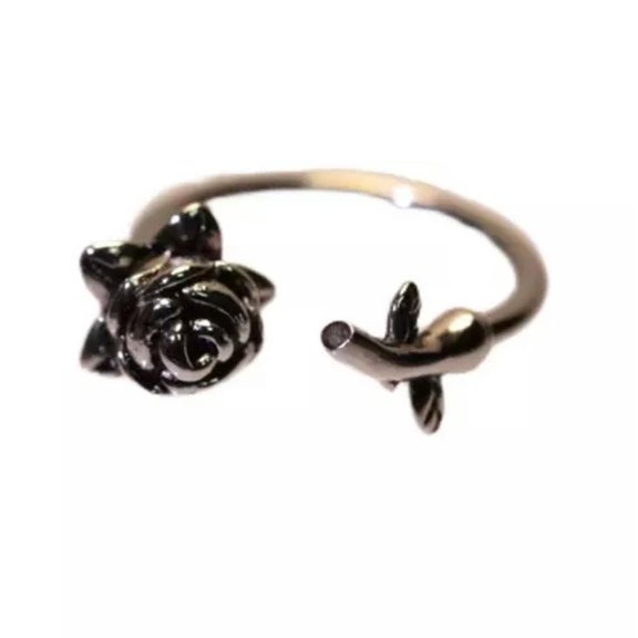 GKNET Silver Color Stainless Steel Rose Lip Ring Earrings Fashion Piercing Jewelry-Silver-1.2*12mm