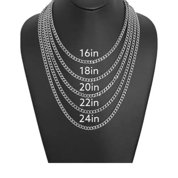 GKNET Stainless Steel Gold Plated Cuban Chain Necklace 5mm Unisex, Hip Hop Delicate Jewelry Men-Silver-20 in