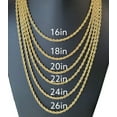 thumbnail image 1 of GKNET Stainless Steel Gold Plated Rope Chain Necklace 4mm Size 16" to 26" Unisex, Men-16", 1 of 6