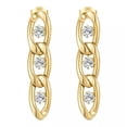 thumbnail image 1 of GKNET Stainless Steel Gold Plated Stud Cuban Figaro Link Earrings With CZ For Women-Gold, 1 of 6