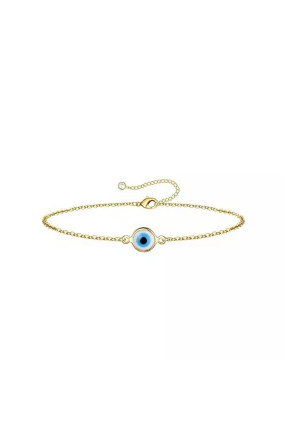 Stainless Steel Good Luck Blue Eye Gold Plated Chain Bracelet Delicate Jewelry Women Gift-Blue Eye Bracelet#2