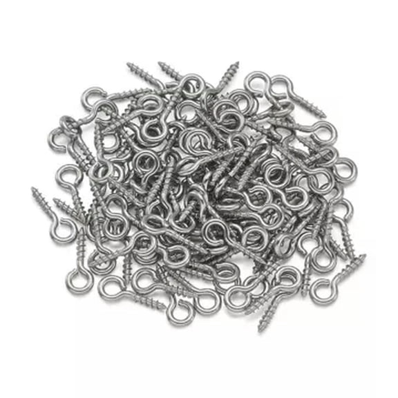 GKNET Stainless Steel Screw Eye Pin Bail Pegs Hooks for Half Drilled Beads Craft-200 pieces