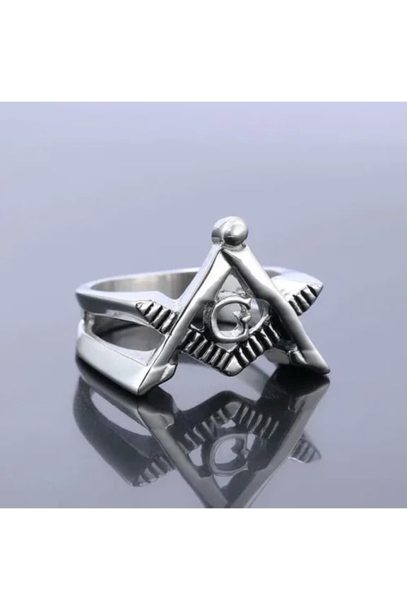 Stainless Steel Simple AG Freemason Solid Men's and Women's Rings Size 7-15