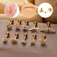 thumbnail image 1 of GKNET Stud Earring Piercing Zircon Gem Flat Back Push In Tragus Helix Cartilage Labret-golden-7#, 1 of 9