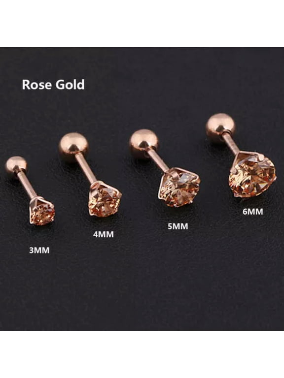 Stud Earrings Earrings Eardrop Ear Ring Stainless Steel Delicate Jewelry Women Jewelry-rose gold-6MM